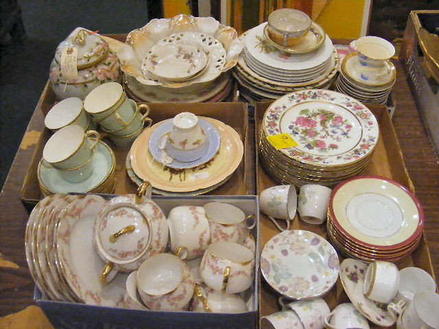 Lot of Noritake, Nippon, Limoges china, biscuit j: Lot of Noritake, Nippon, Limoges china, biscuit jar, cheese dish, cups & saucers, plates, etc.