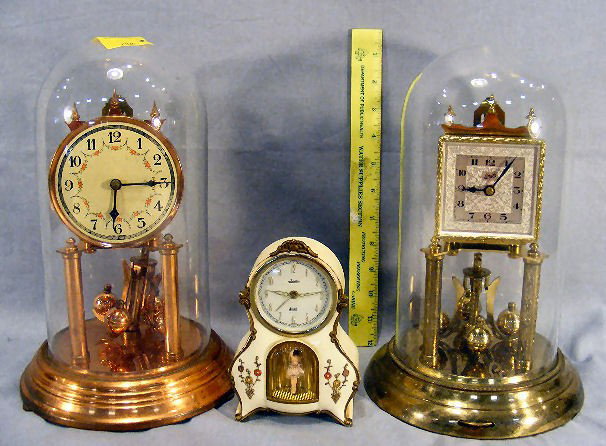Lot of 3 clocks, 2 anniversary clocks - one Schatz: Lot of 3 clocks, 2 anniversary clocks - one Schatz and Linden Ballerina alarm clock - sold "as is"