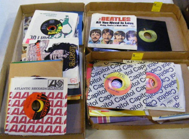 Collection of vintage 45's. The Beatles- Capitol-: Collection of vintage 45's. The Beatles- Capitol- Apple: Hey Jude, Get Back, Lady Madonna, Let it Be, etc. The Rolling Stones- London, Ruby Tuesday, Satisfaction, You Can't Always Get What You Want, P