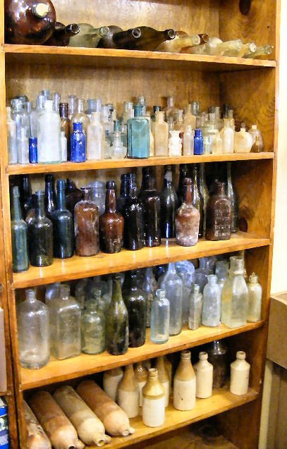 Large lot of glass & pottery bottles, medicine, r: Large lot of glass & pottery bottles, medicine, root and spruce beer, seltzer, etc.
