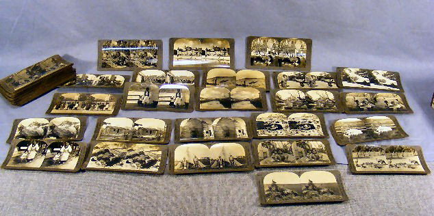 Lot of 52 stereo viewer cards, 7 American scenes, : Lot of 52 stereo viewer cards, 7 American scenes, foreign, animals