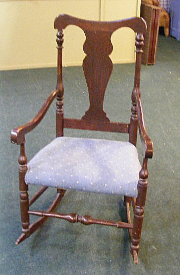 Antique Queen Anne rocking chair.: Antique Queen Anne rocking chair.