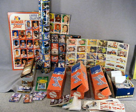 Collection of baseball cards, etc. Uncut sheets, p: Collection of baseball cards, etc. Uncut sheets, packages, loose cards, Hot Rods, etc.