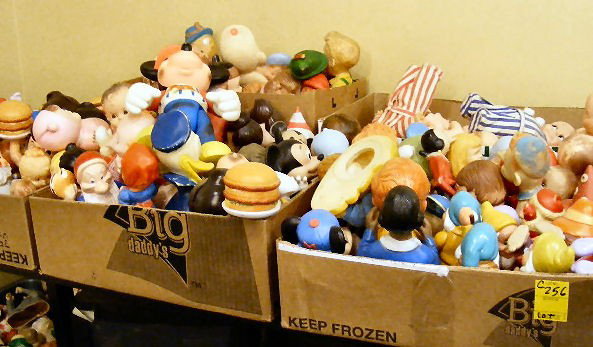 Collection of plastic dolls, Big Boy, Santa, Disn: Collection of plastic dolls, Big Boy, Santa, Disney dwarves, Olive Oil, Kewpie dolls, etc.