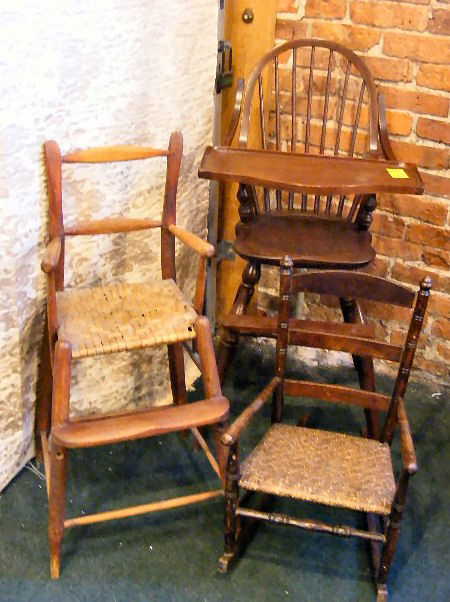 35P: Antique Youth Chair, Child's Rocker And Reproducti - 35P: Antique Youth Chair, Child's Rocker And Reproducti