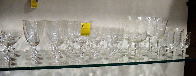 Clear stemware, 2 etched patterns.