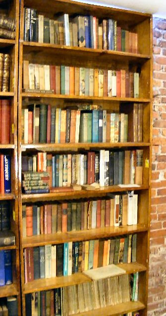Bookcase lot of books. Collection of Zane Gray no: Bookcase lot of books. Collection of Zane Gray novels, New England Historical and Genealogical Register, 1940's 50's novels,