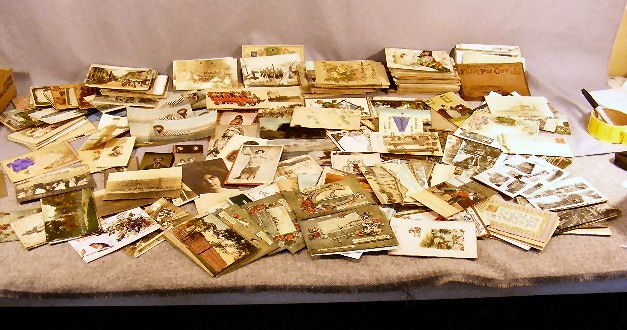 Postcard collection. Tin type, CDV's, Bear fur po: Postcard collection. Tin type, CDV's, Bear fur postcard, Navy, Holiday, Peru. 3 tobacco card (baseball cards) Stone, Jordan & Schulte.