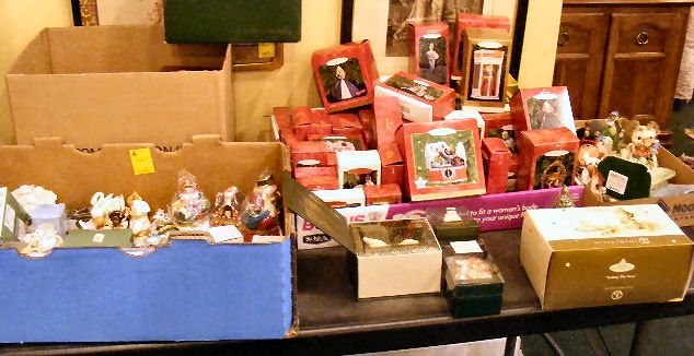 Large lot of Christmas ornaments, figurines, most: Large lot of Christmas ornaments, figurines, most in original boxes, included are Dept. 56, Snowbabies, Keepsake, Fitz Floyd, etc.