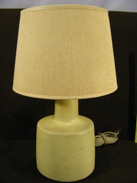 Modern design lamp, signed Martz, 9.5" high to top: Modern design lamp, signed Martz, 9.5" high to top of pottery