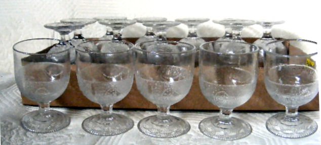 Powder & Shot flint pattern glass, 15 - 3.5" egg: Powder & Shot flint pattern glass, 15 - 3.5" egg cups, all in good condition.