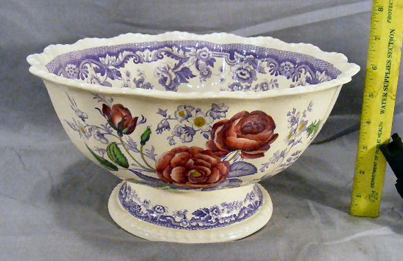 Copeland Spode Mayflower large footed center bowl,: Copeland Spode Mayflower large footed center bowl, 11.5" wide, excellent condition