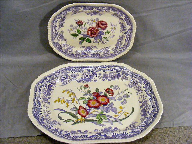 Copeland Spode Mayflower two platters, 13" X 10" a: Copeland Spode Mayflower two platters, 13" X 10" and 17" X 13.5" both in excellent condition