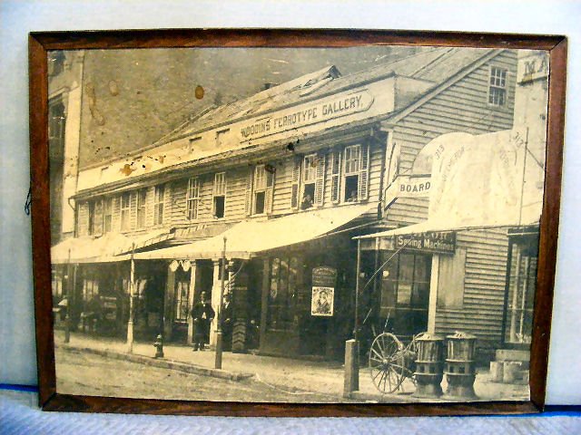 Large print of New Haven, Connecticut, street scen: Large print of New Haven, Connecticut, street scene 48" X 35", stains