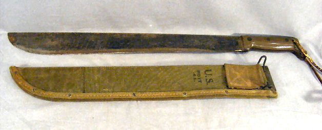 WWII True Temper U.S. machete, with sheath dated: WWII True Temper U.S. machete, with sheath dated '44