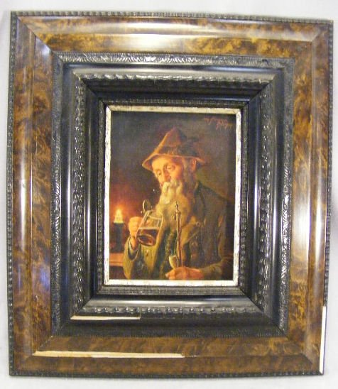 Oil painting on board signed Otto Kirchner, Munch: Oil painting on board signed Otto Kirchner, Munchen, 7" X 9.5" image, frame damaged, 18" X 21" overall