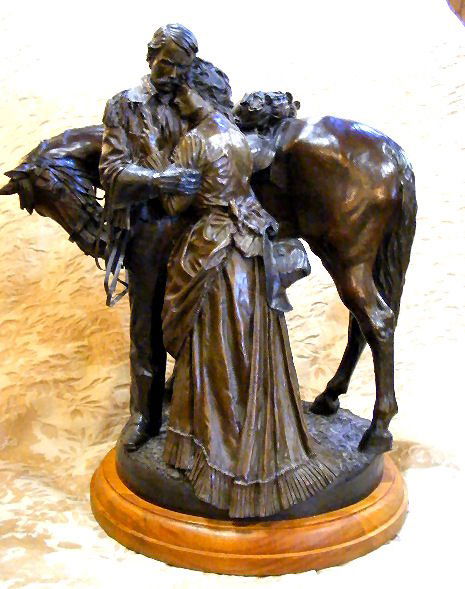 Bronze figurine "The Last Embrace" by James Muir 1: Bronze figurine "The Last Embrace" by James Muir 1982, 19" high