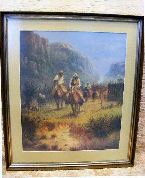 G. Harvey print "Border Patrol" 848/2250 image mea: G. Harvey print "Border Patrol" 848/2250 image measures 22" X 25", overall framed 29" X 34", no certificate