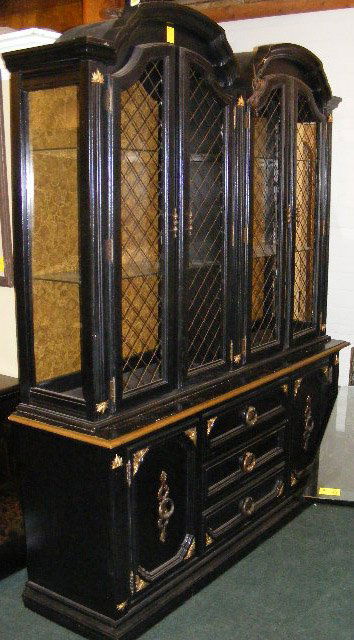 latest w black painted double china cabinet uquotuquot high uamp lot w with painted china hutch.