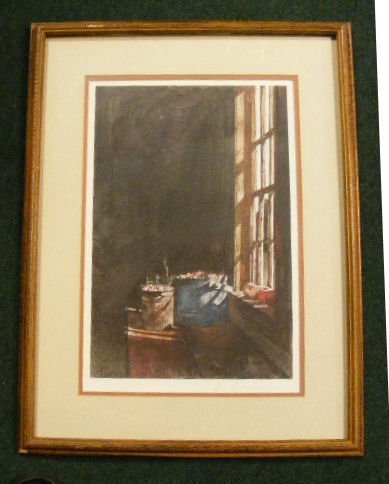 Andrew Wyeth pencil signed print Cranberries: Andrew Wyeth pencil signed print (collotype) Cranberries, 262/300, image size 18" X 12"