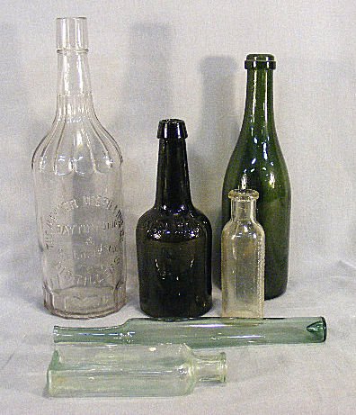 Misc. bottle lot including dark olive Johann Hoff,: Misc. bottle lot including dark olive Johann Hoff, Hayner Distillery, etc.