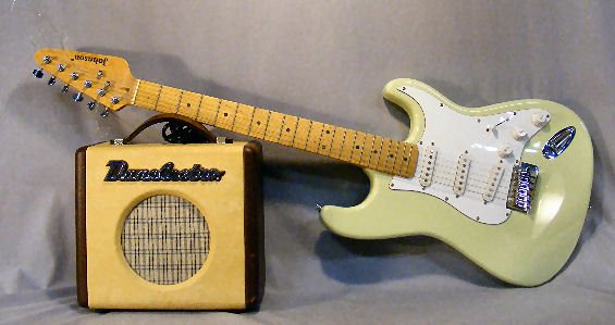 Johnson electric guitar together with Danelectro : Johnson electric guitar together with Danelectro Dirty Thirty amp.
