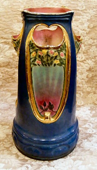 Pottery umbrella stand, early 20th century, unmar: Pottery umbrella stand, early 20th century, unmarked, 26" high