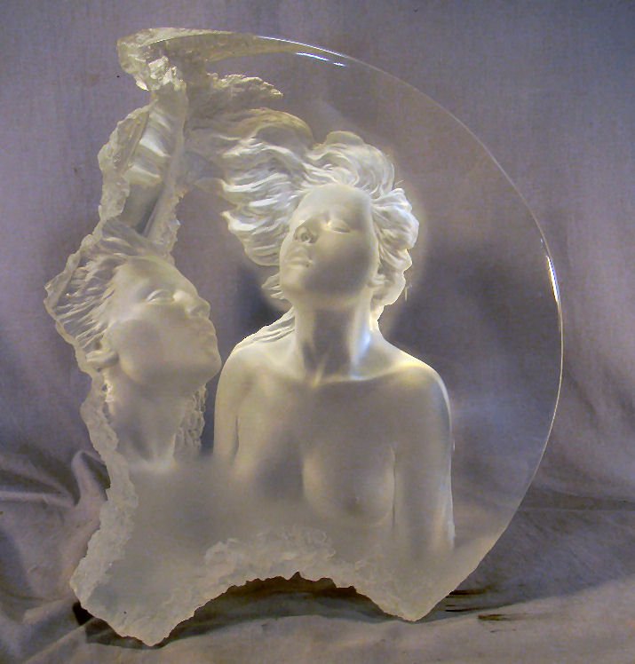 Michael Wilkinson "Moonscape" , "Terra Luna" acry: Michael Wilkinson "Moonscape" , "Terra Luna" acrylic sculpture, 20"high, 17" wide, 171/500 dated 1999, minor scuffs
