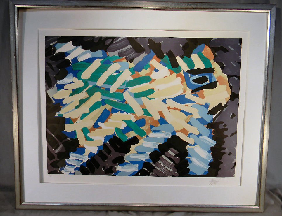 Karel Appel, 6 of 175, signed, no glass in frame,: Karel Appel, 6 of 175, signed, no glass in frame, image size 31" x 24"