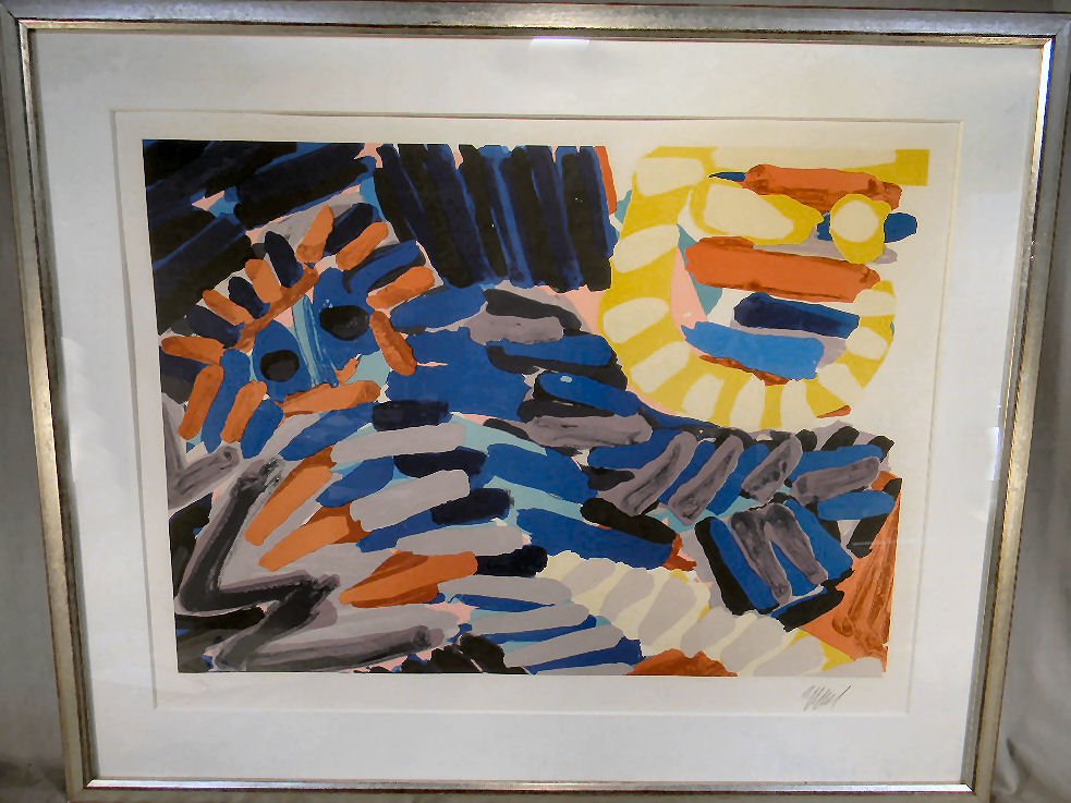 Karel Appel, 6 of 175, signed, image size 31" x 2: Karel Appel, 6 of 175, signed, image size 31" x 24"