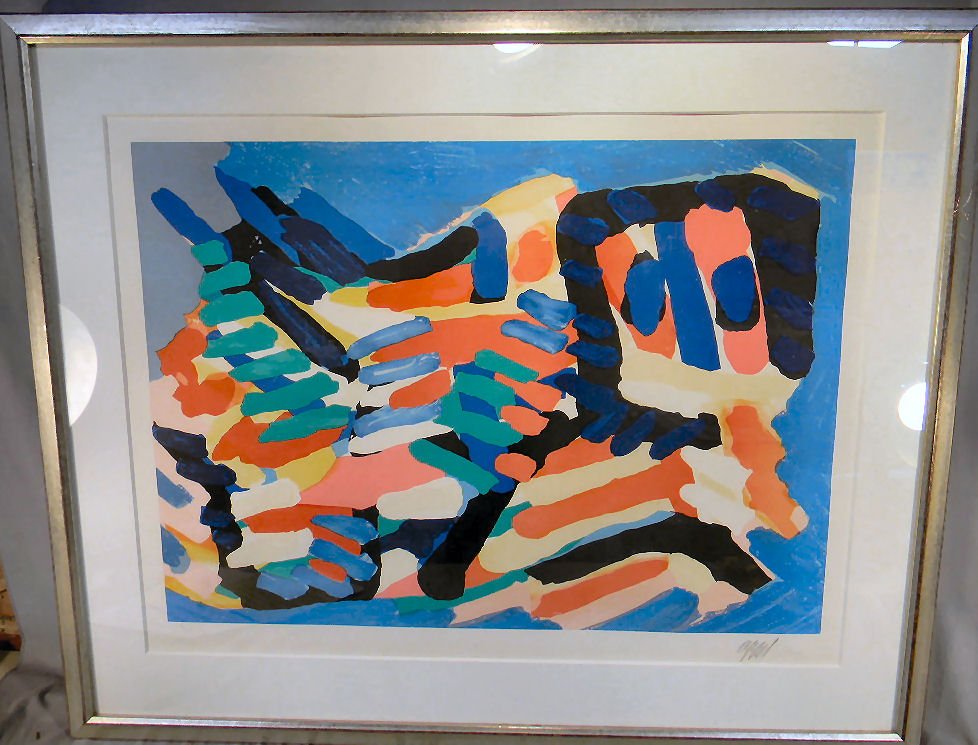 Karel Appel, 6 of 175, signed, image size 31" x 2: Karel Appel, 6 of 175, signed, image size 31" x 24"