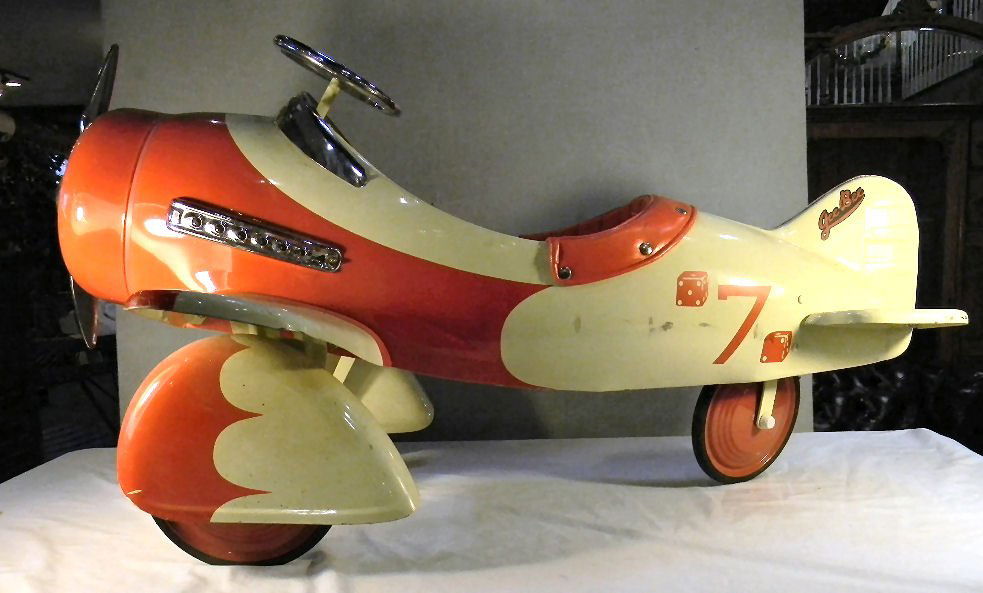71R Gee Bee airplane pedal car, art deco design, 47" l