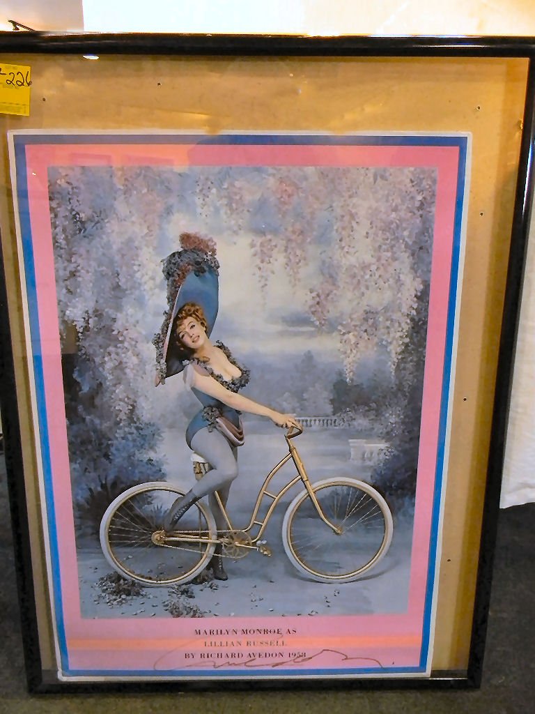 Print of Marilyn Monroe as Lillian Russell, by Ri: Print of Marilyn Monroe as Lillian Russell, by Richard Avedon 1958, signed, 33" X 25" framed, print size 20" X 28"