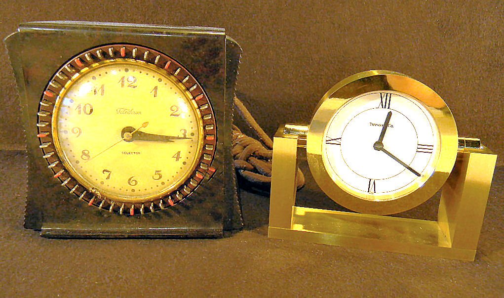 Telechron household timer clock, case undamaged togethe: Telechron household timer clock, case undamaged together with Tiffany & Co. quartz desk clock with brass case