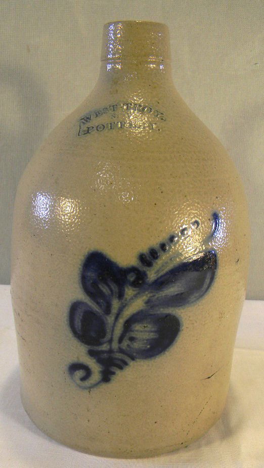 West Troy New York Pottery stoneware 1 gallon jug with