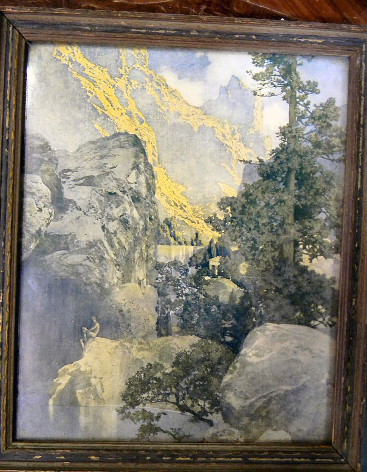 Maxfield Parrish print "Chimera": Maxfield Parrish print "Chimera", no foxing or staining, measures 10" X 12" original paper backing with label, no marked on front