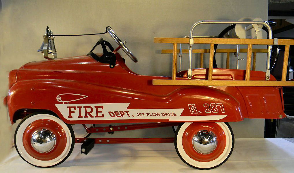 Burns Novelty & Toy pedal fire truck, 39" long, complet Apr 20, 2013