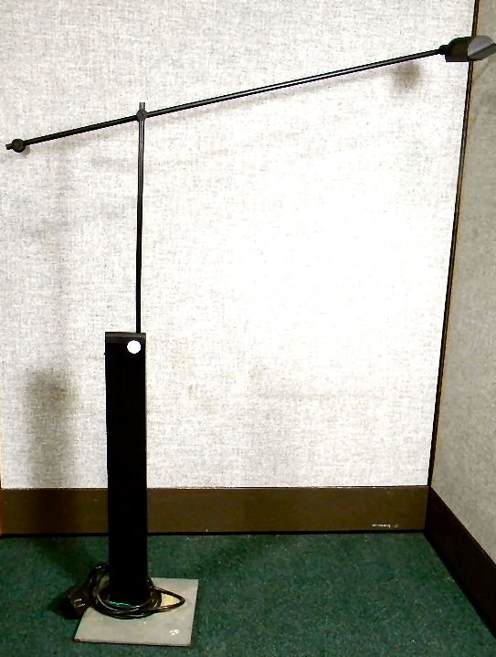 Black modern styled adjustable floor lamp, 49" high: Black modern styled adjustable floor lamp, 49" high