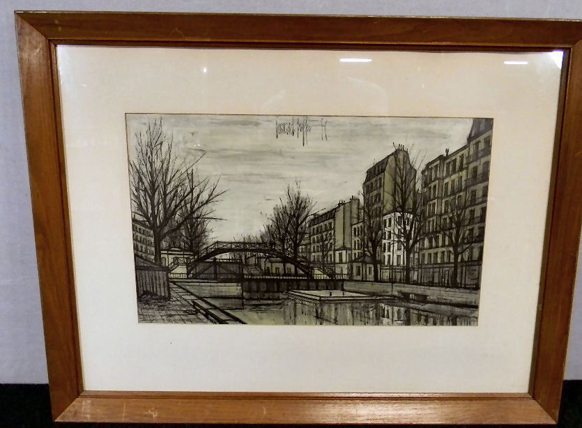 Modern print, Bernard Buffet, St. Martin Canal, 25.5" X: Modern print, Bernard Buffet, St. Martin Canal, 25.5" X 33.5"