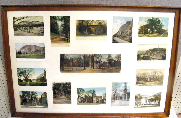 15 framed postcards of New Haven, Connecticut, early: 15 framed postcards of New Haven, Connecticut, early 20th Century, measures 31 1/2 x 21 1/2