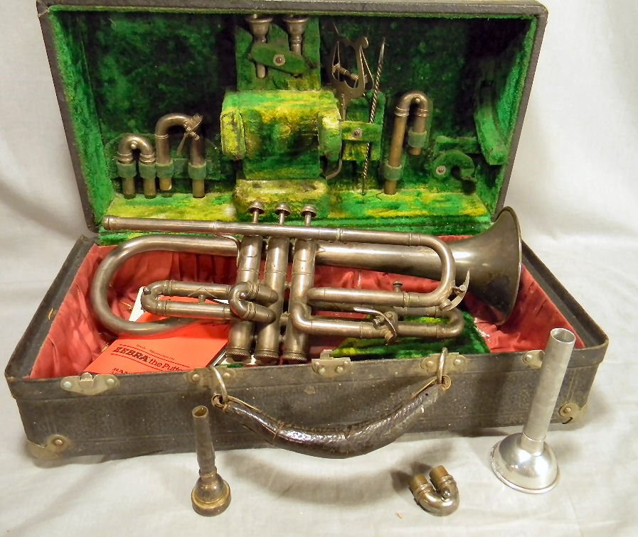 Estate Holton - Clarke trumpet with case and: Estate Holton - Clarke trumpet with case and accessories shown, no dents, #50068