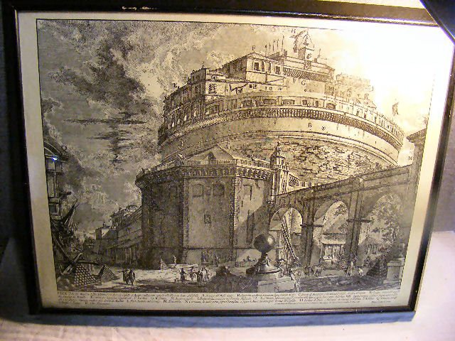 Piranesi print antique. Overall size 25 X 20 framed: Piranesi print antique. Overall size 25 X 20 framed size