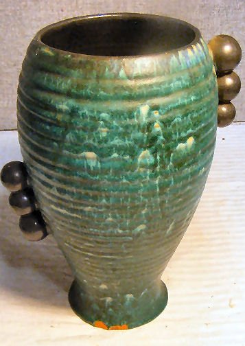 Goldscheider art deco art pottery vase 11" in height.: Goldscheider art deco art pottery vase 11" in height. Some chips (pictured)