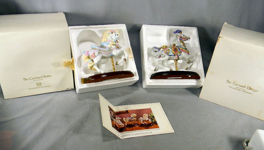 Lenox Carousel Horse and Charger, each in excellent: Lenox Carousel Horse and Charger, each in excellent condition with box