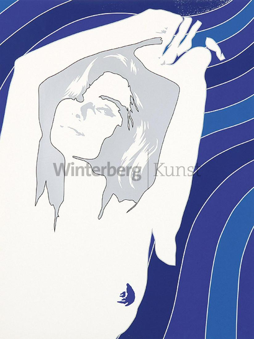 WERNER BERGES Cloppenburg/Niedersachsen 1941 - 2017: WERNER BERGES Cloppenburg/Niedersachsen 1941 - 2017 Schallstadt/Baden Mit Blau. Farbsérigraphie 1971. Werkverz. G 1971.19. - Expl. 60/100. Verso signiert und nummeriert. Auf beschichtetem Chromol