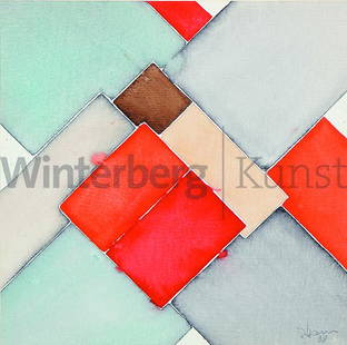 ROLF HANS: Diagonale Schachtelkomposition.: ROLF HANS Frankfurt/M. 1938 - 1996 Basel Diagonale Schachtelkomposition. Aquarell 1968. Signiert und datiert sowie verso signiert, datiert und ortsbezeichnet „Tessin“. Auf kräftigem strukturierte