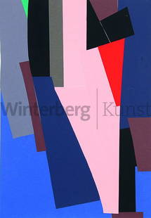 ROLF HANS: „Nostalgie mit Resten“.: ROLF HANS Frankfurt/M. 1938 - 1996 Basel „Nostalgie mit Resten“. Collage aus verschiedenfarbigen Papierstücken (Canson Mi-Teint-Vélin) auf leichtem Karton, 1993. Verso signiert, datiert und beti