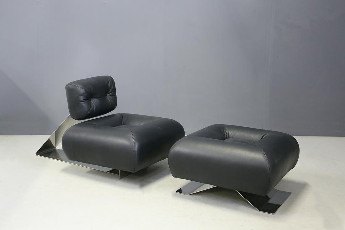 Oscar Niemeyer "Aran" lounge chair  with ottoman 1975 (1 of 7)