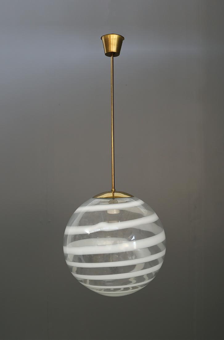 Carlo Scarpa for Venini Pendant Midcentury in Brass and (1 of 6)