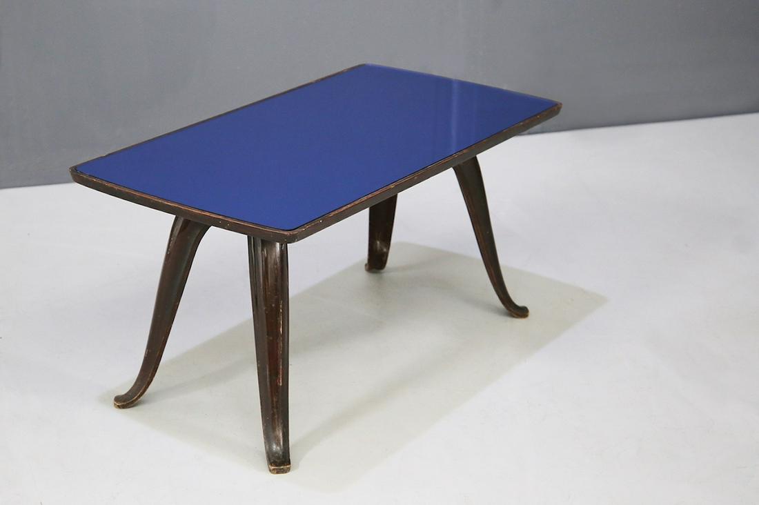 Pietro Chiesa Midcentury Coffee Table Glass Blue, 1950s (1 of 3)